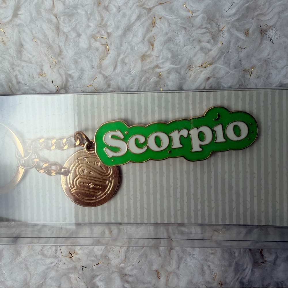 ME Essentials Scorpio Keychain with Green and Gold Accents - Picture 2 of 3